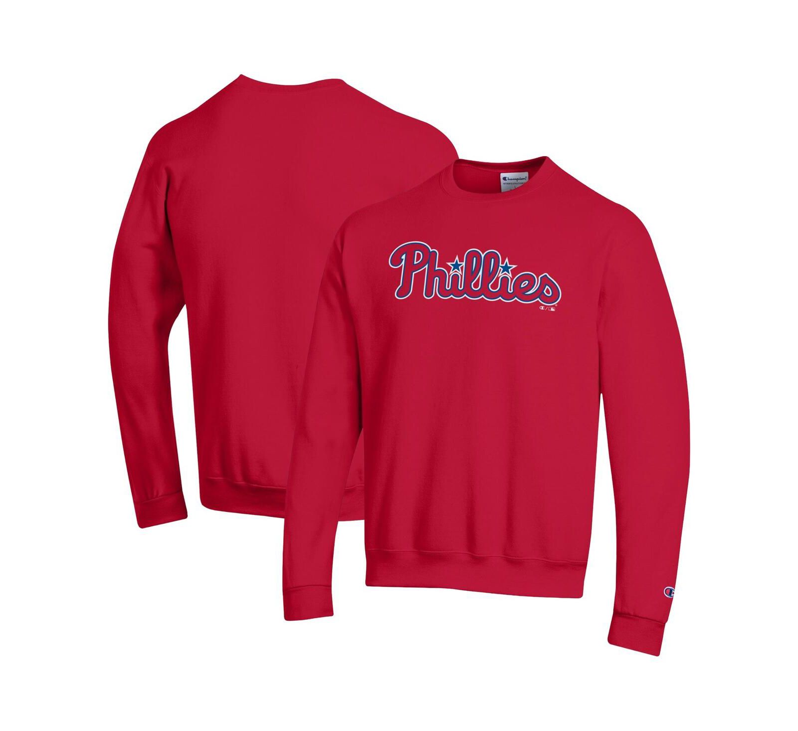 Мужская Champion Red Philadelphia Phillies Powerblend Wordmark Sweatshirt