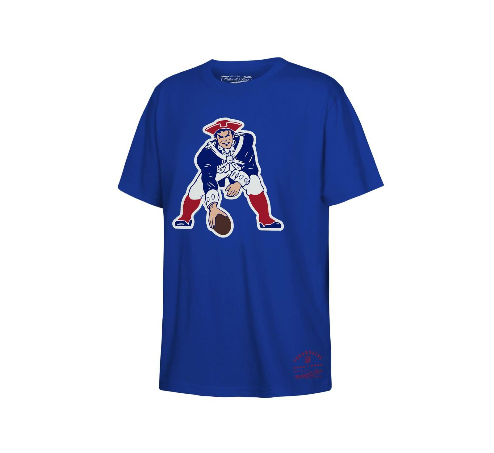 Mitchell & Ness Детская футболка с ретро-логотипом New England Patriots, королевский синий