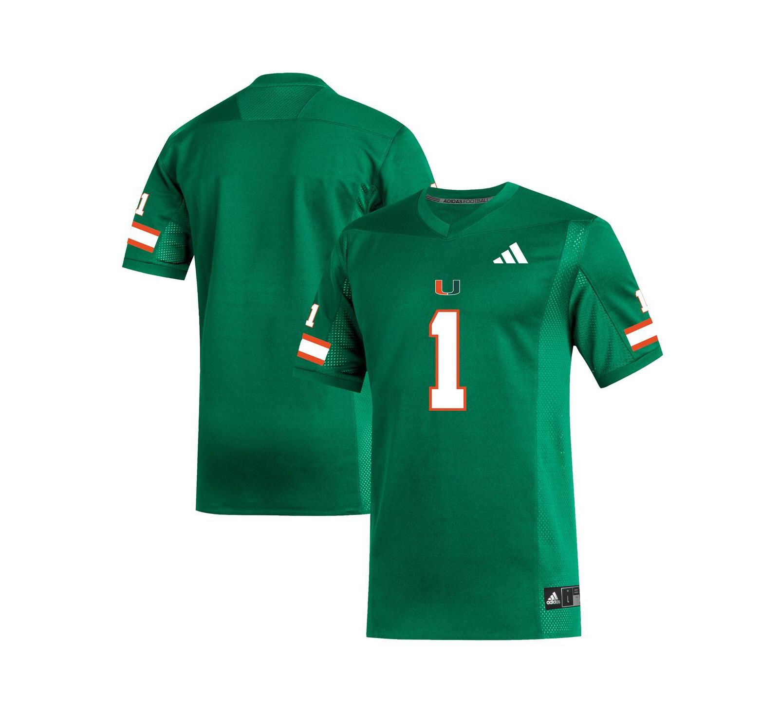 Мужская джерси Adidas 1 Green Miami Hurricanes Replica Football