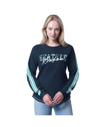 Женская футболка G-III 4Her by Carl Banks Seattle Kraken Advantage Thermal Long-Sleeve Tri-Blend Deep Sea Blue