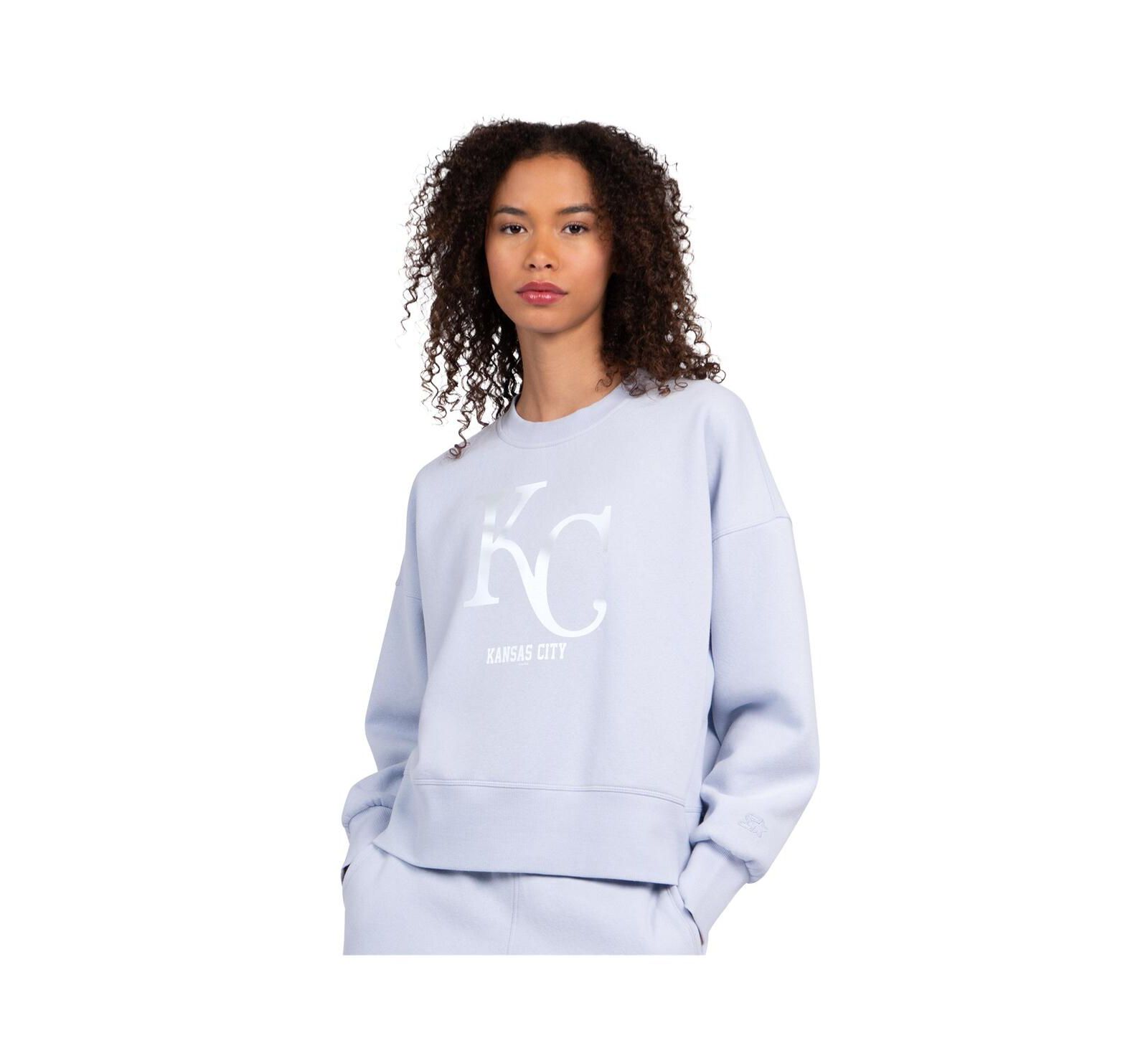 Свитшот Starter Women's Light Blue Kansas City Royals Pastels Boxy Fleece