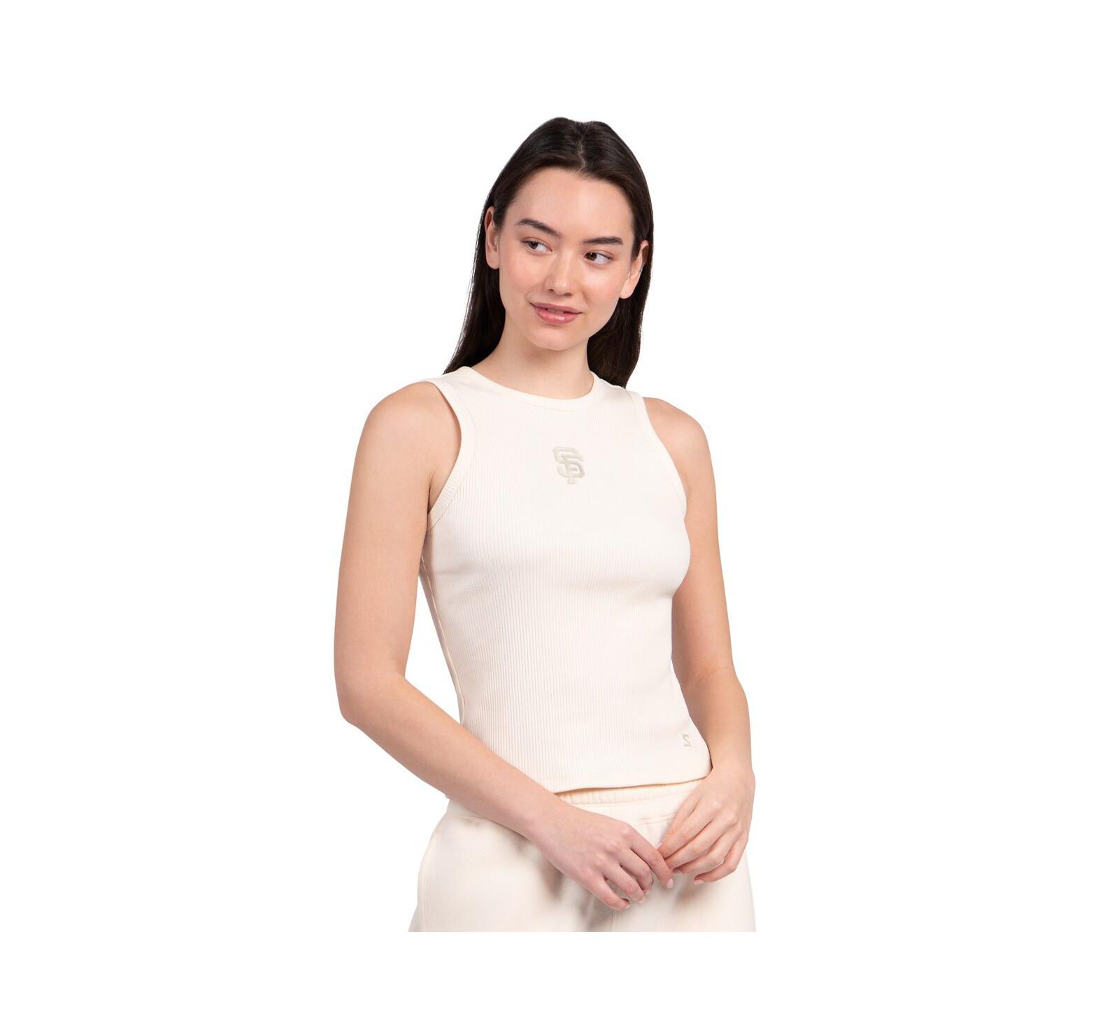 Женский топ Starter Women's Cream San Francisco Giants Pastels Ribbed Tank Top
