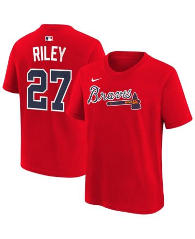 Nike Big Boys and Girls Austin Riley Red Atlanta Braves Name & Number T-Shirt