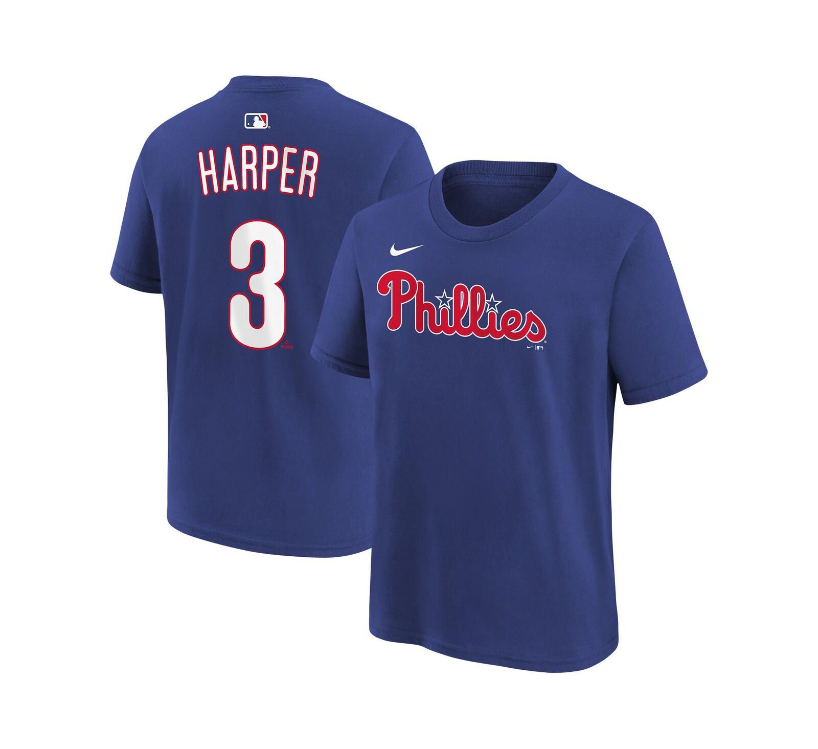 Nike Детская футболка Bryce Harper Royal Philadelphia Phillies с именем и номером