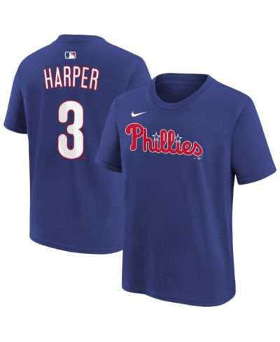 Nike Big Boys' and Girls' Bryce Harper Royal Philadelphia Phillies Name & Number T-Shirt