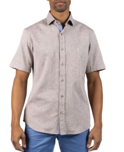 Мужская рубашка Tailorbyrd Yarn Dyed Melange Linen Short Sleeve