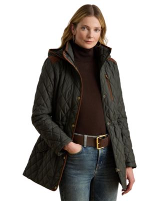 Lauren Ralph Lauren женское стеганое пальто с капюшоном и карманами petite