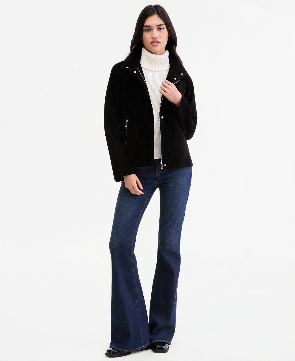 Calvin Klein Women's Suede Zip-Up Jacket, Created for Macy's