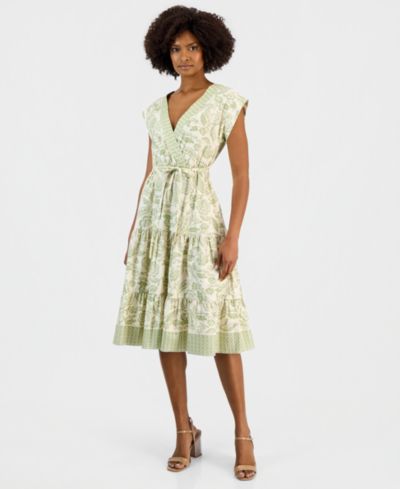 Vince Camuto Women's Cotton Dolman-Sleeve Midi Dress
