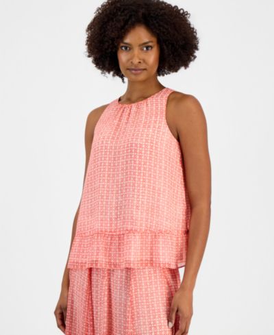 Vince Camuto Women's Peplum-Hem Sleeveless Top