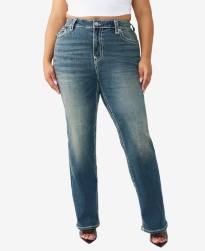Джинсы True Religion Plus Size Billie Mid-Rise Straight Super T Flap
