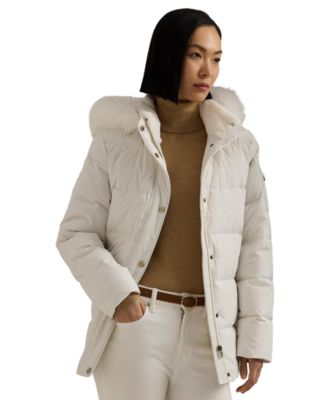 Женское пальто Lauren Ralph Lauren Petite с капюшоном из искусственного меха и стеганым дизайном