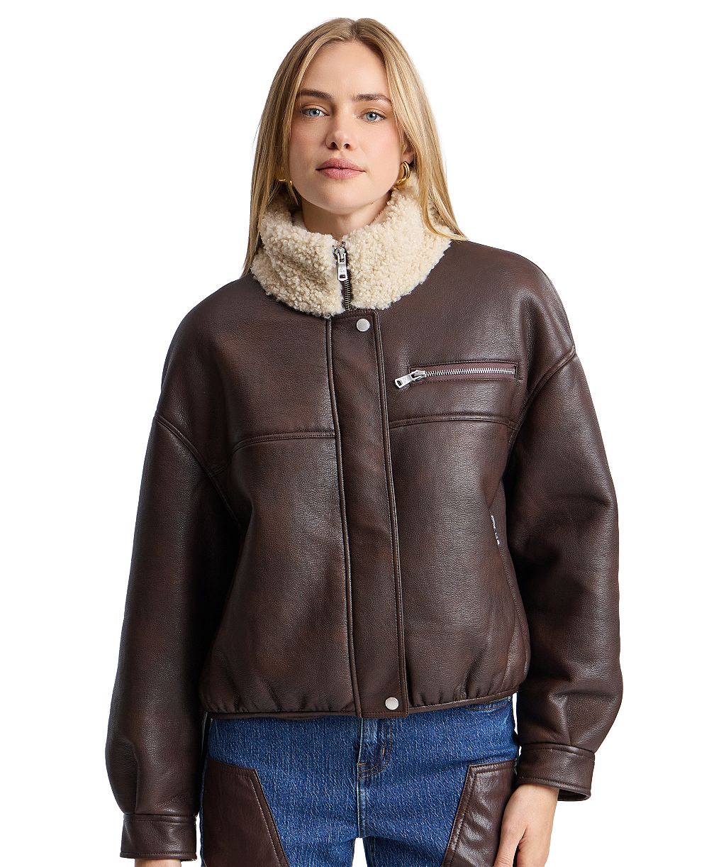 Женский бомбер Avec Les Filles Faux Shearling Oversized-Fit