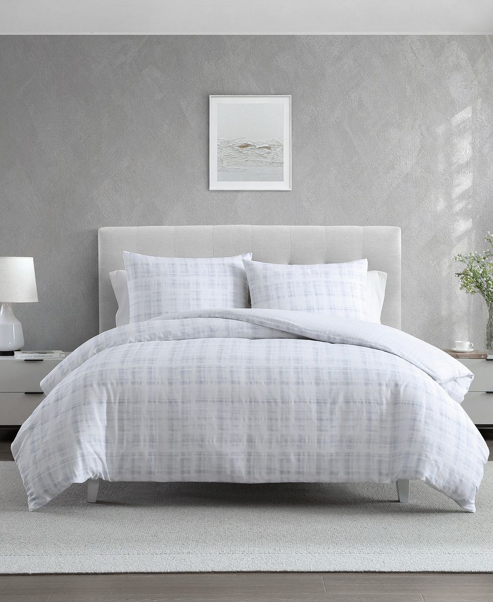 Комплект покрывал Vera Wang Blurred Plaid Cotton 3-Pc., Queen