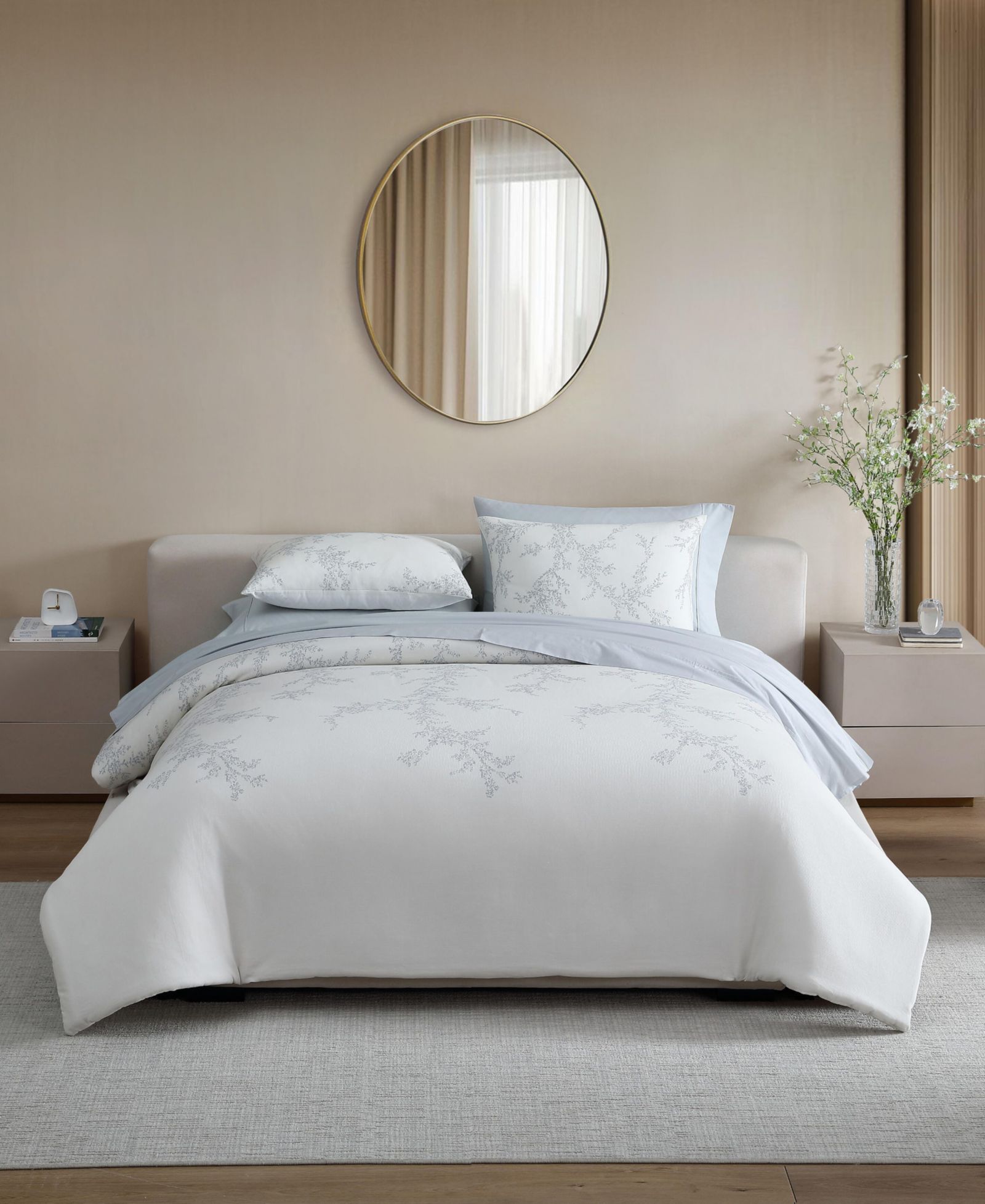 Vera Wang Trailing Vines Cotton 3-Pc. Duvet Cover Set, Queen