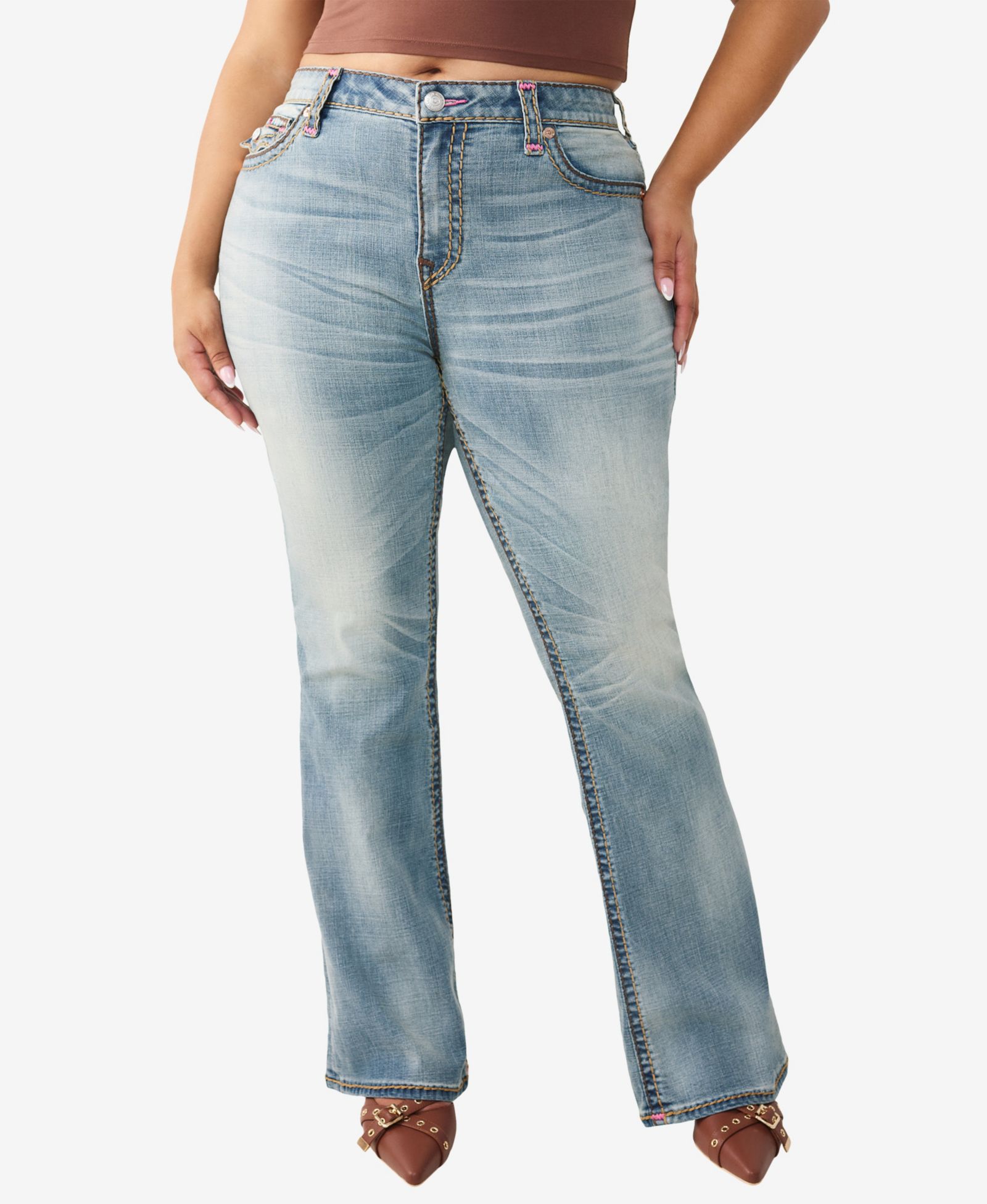 True Religion Plus Size Becca Mid-Rise Bootcut Jeans