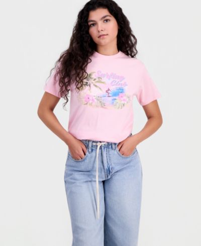Rebellious One Juniors' Surfing Club Cotton Boyfriend T-Shirt