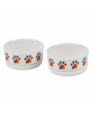 ARONKL Ceramic Pet Bowls Set of 2 Non-Slip Dishwasher Safe for Cats Dogs