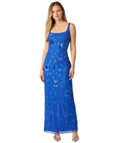 Вечернее платье Adrianna Papell Sleeveless Floral Beaded Column