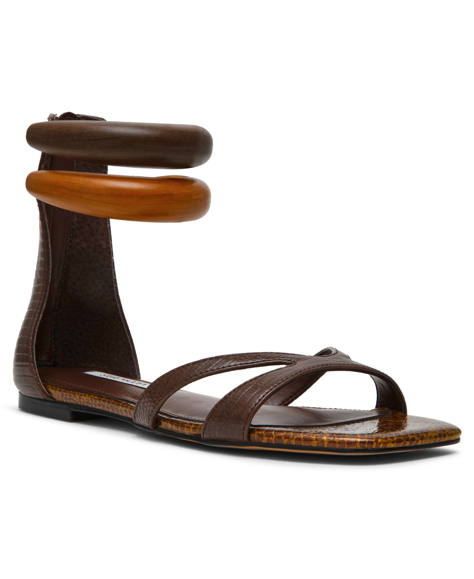 Steve Madden Women's Olivia Embellished Bangle Full Zip Flat Sandals