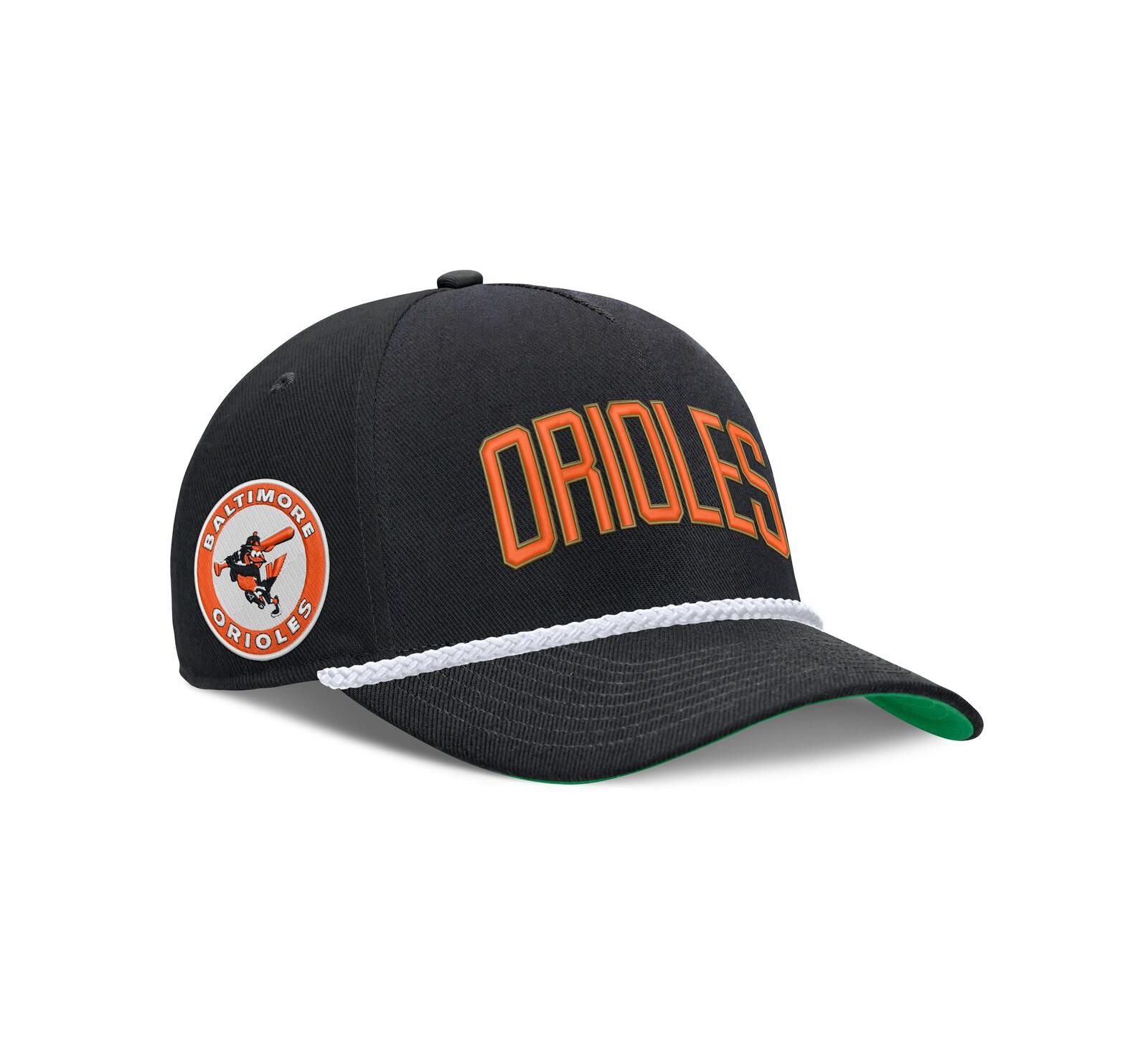 Nike Men's Black Baltimore Orioles Cooperstown Collection Rise Adjustable Hat