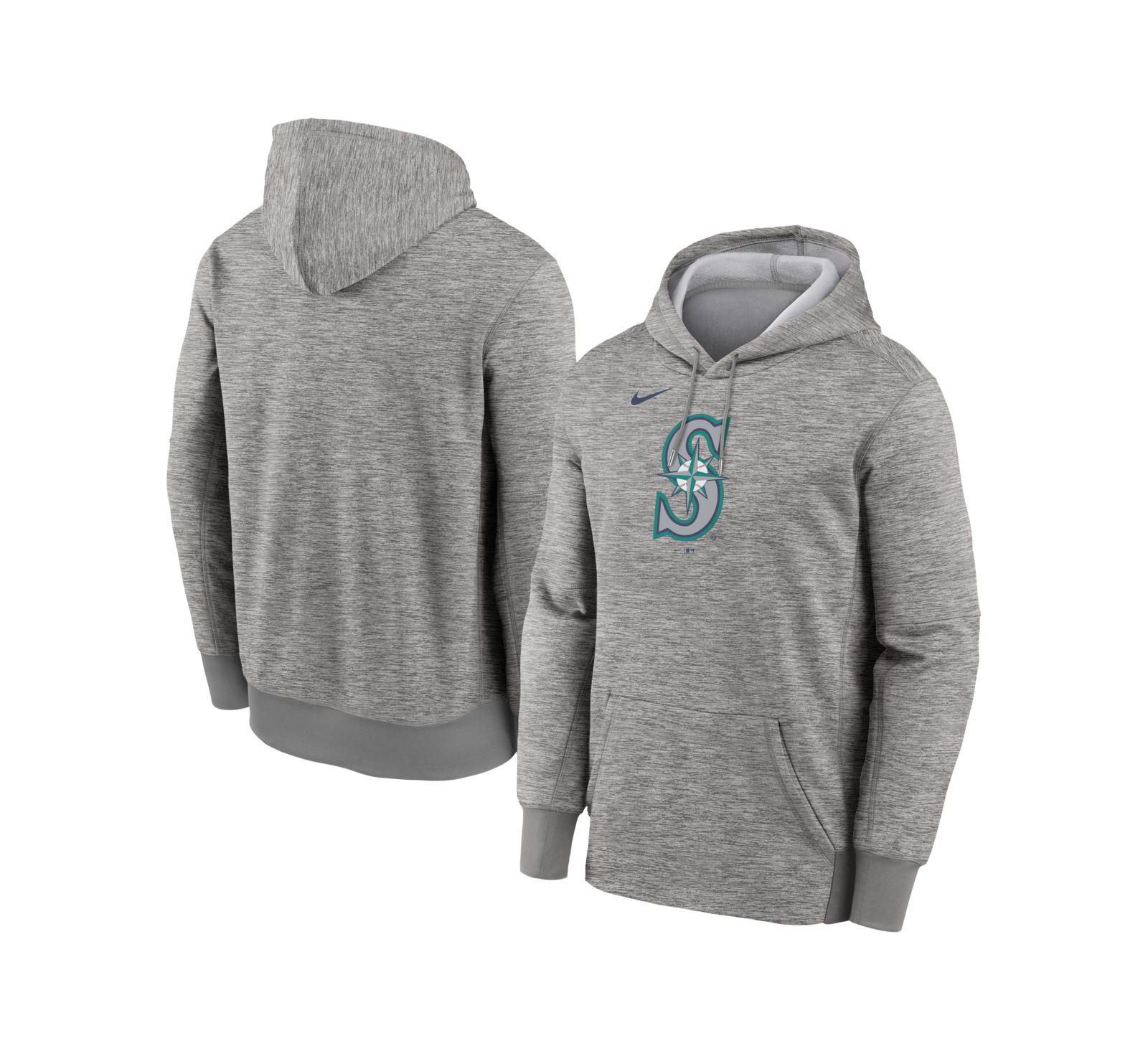 Мужское худи Nike Heather Gray Seattle Mariners Primary Logo Therma