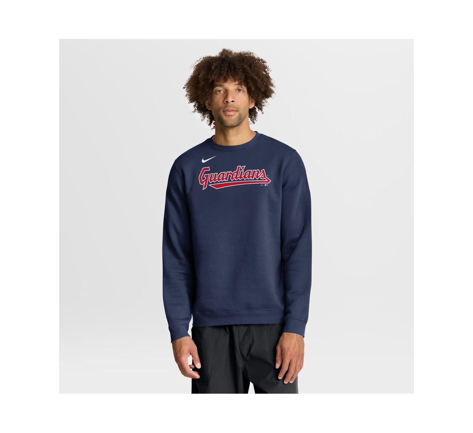 Nike Men's Navy Cleveland Guardians Primetime Wordmark Sweatshirt