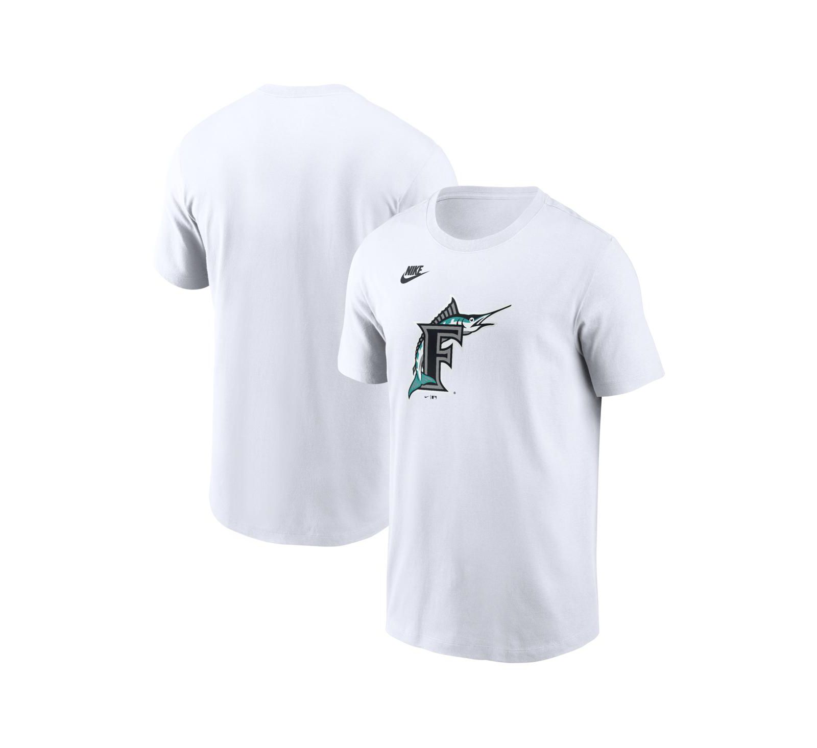 Мужская футболка Nike White Florida Marlins Cooperstown Collection Logo