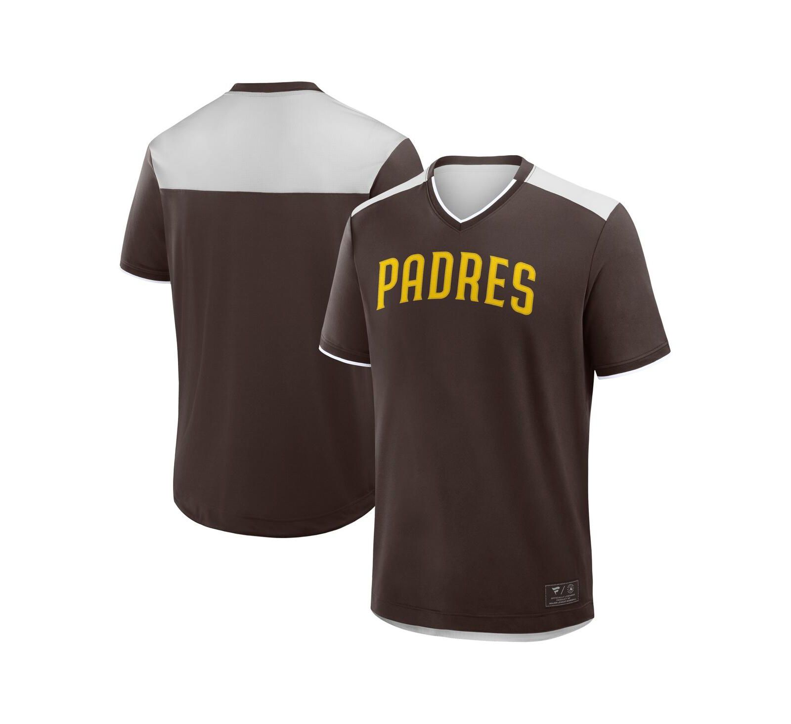 Мужская футболка Fanatics San Diego Padres Walk Off V-Neck Brown