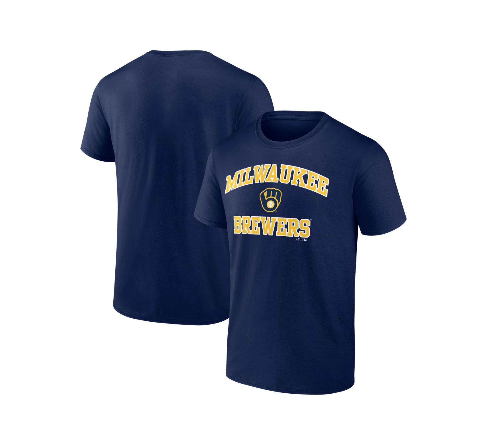 Мужская футболка Logo Athletic Navy Milwaukee Brewers Heart and Soul