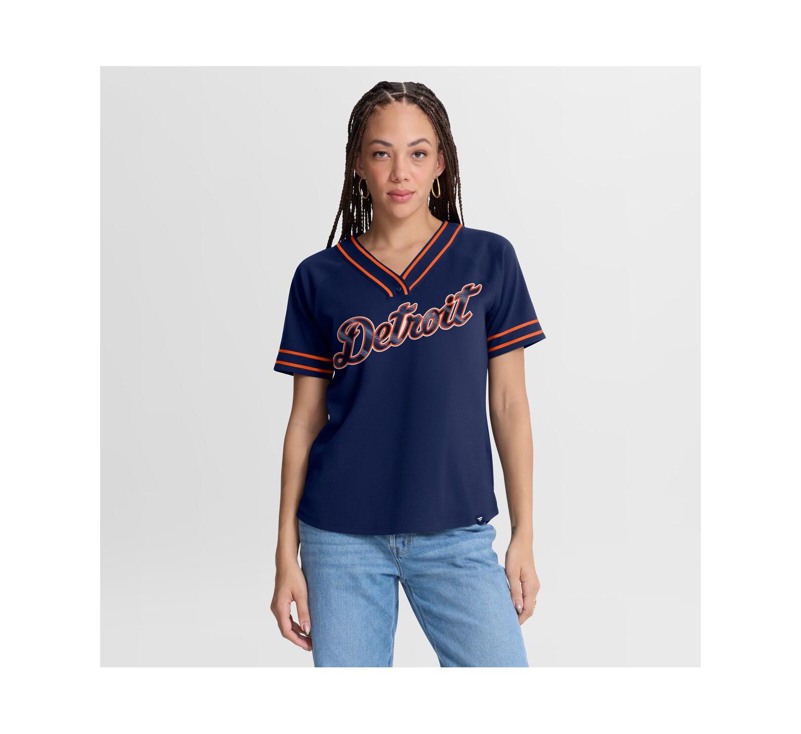 Fanatics Женская футболка Detroit Tigers Diva Race Ahead Raglan V-Neck