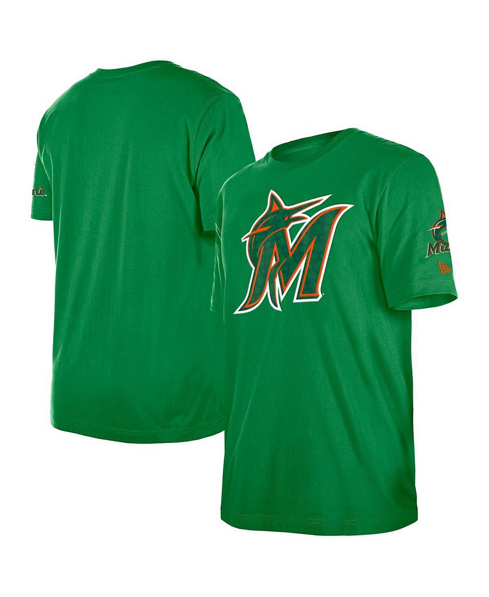 Мужская футболка New Era Miami Marlins St. Patrick's Day Shamrock Fill, салатовый