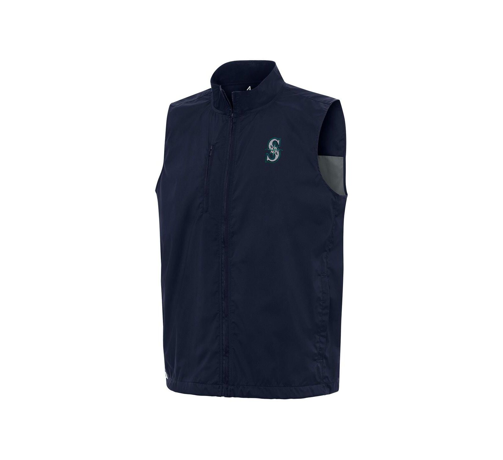 Antigua Men's Navy Seattle Mariners Brisk Full-Zip Vest