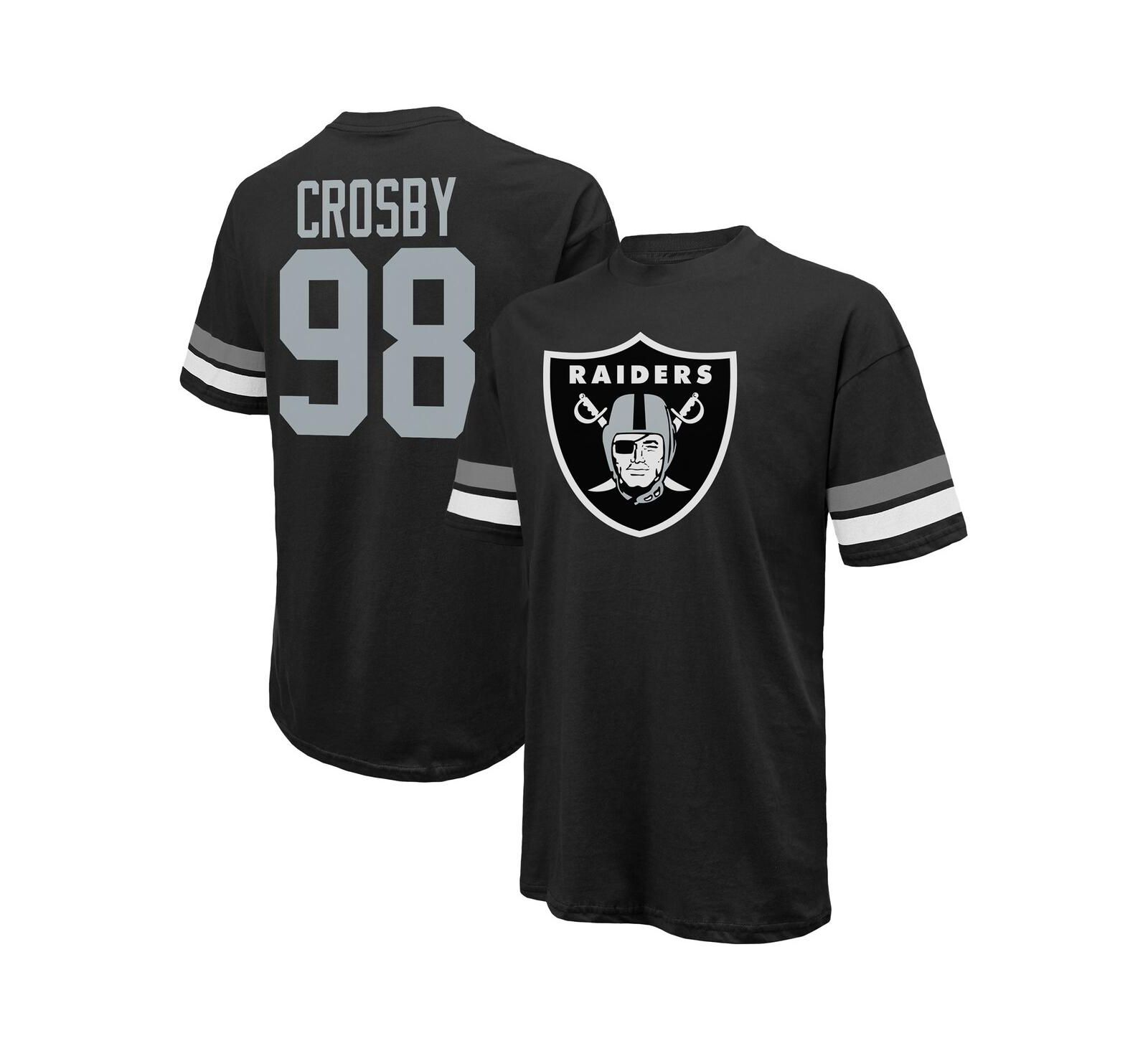 Majestic Threads Мужская футболка оверсайз Maxx Crosby Black Las Vegas Raiders Name & Number