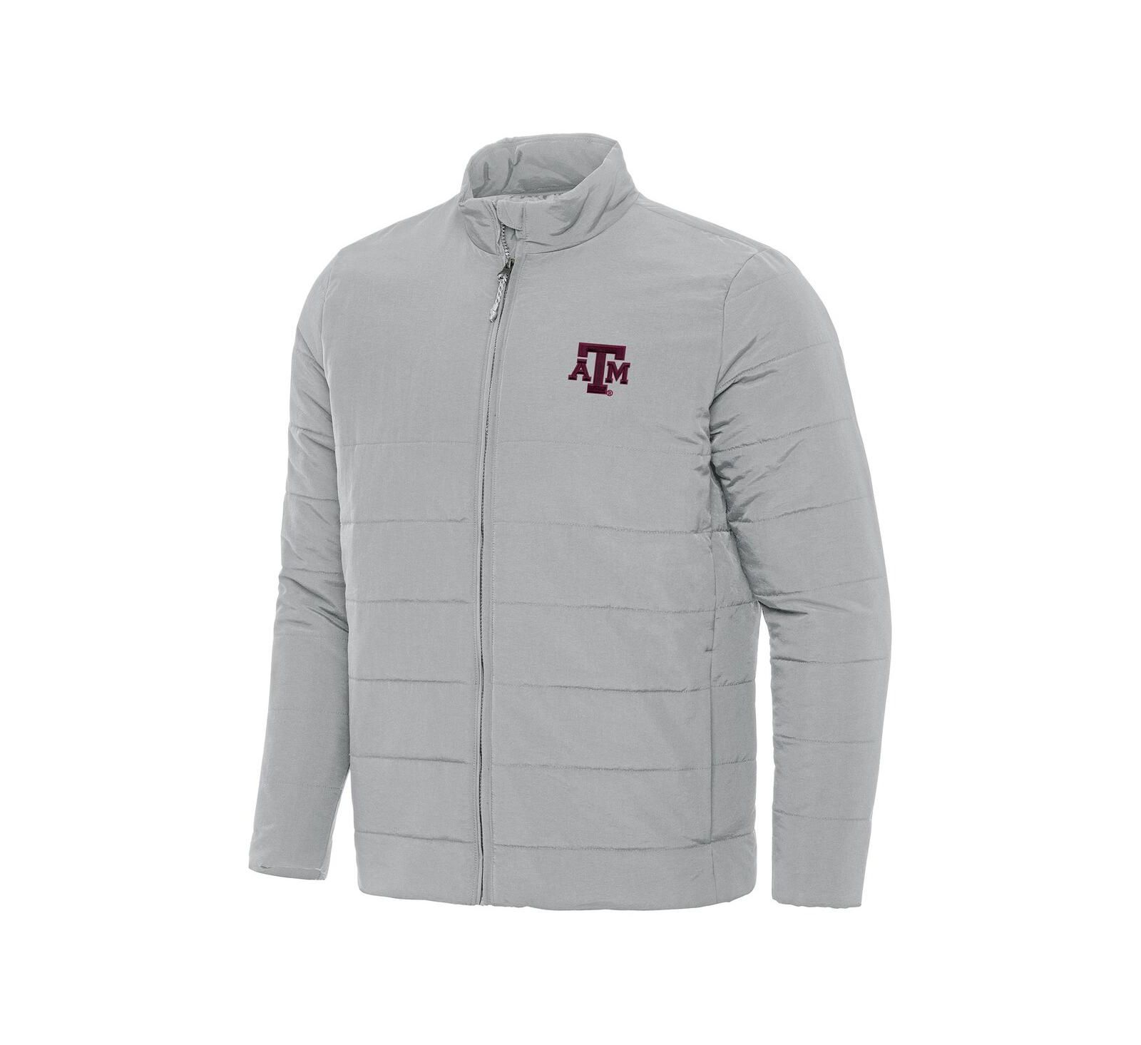 Antigua Men's Gray Texas A&M Aggies Swelter Full-Zip Puffer Jacket