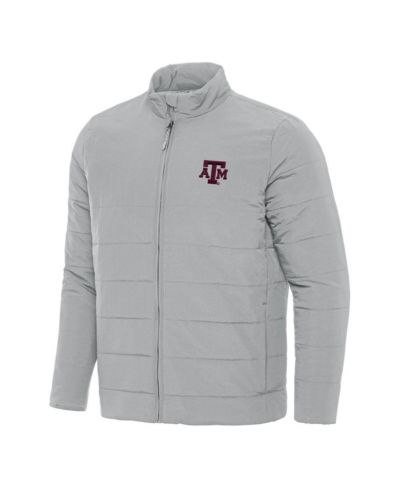 Antigua Men's Gray Texas A&M Aggies Swelter Full-Zip Puffer Jacket