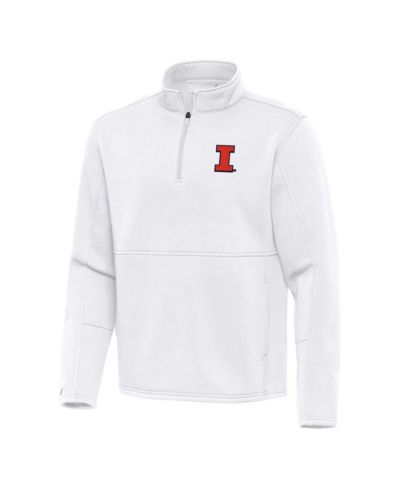 Antigua Мужская куртка-пуловер с молнией на четверть, белая, Illinois Fighting Illini
