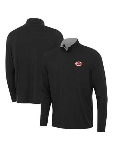 Antigua Men's Black Cincinnati Reds Content Quarter-Zip