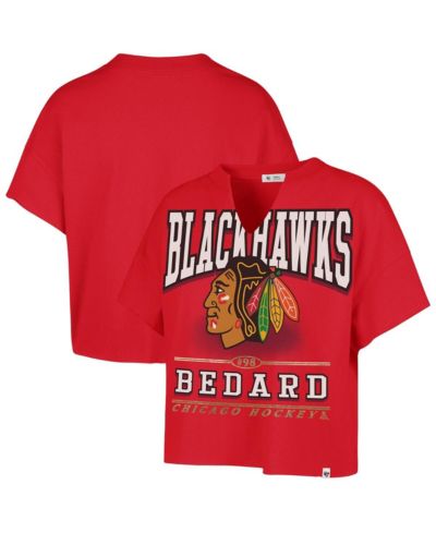 '47 Brand Женская футболка Connor Bedard Chicago Blackhawks, оверсайз