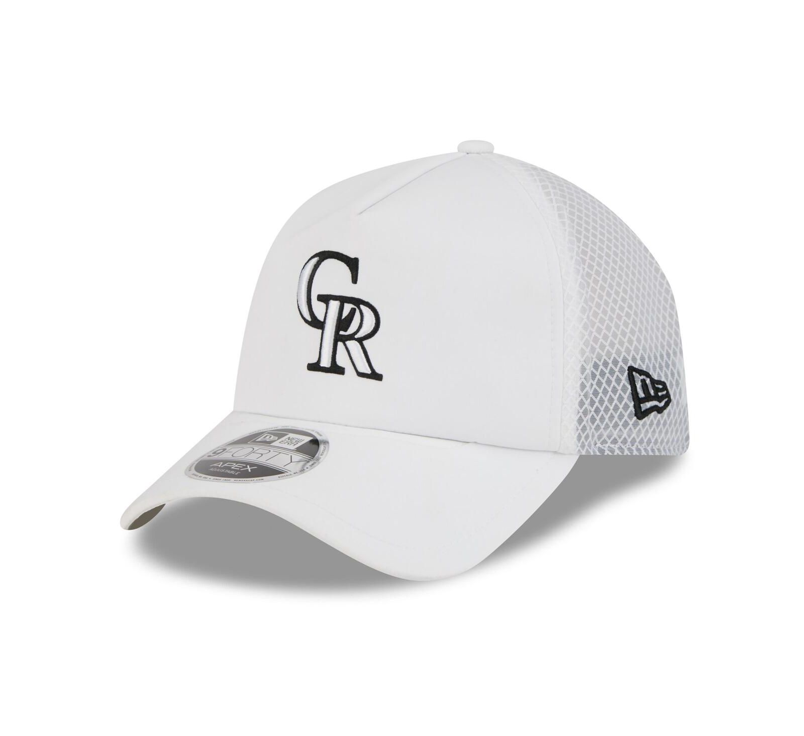 New Era Men's White Colorado Rockies 2026 Batting Practice Apex 9FORTY Adjustable Trucker Hat