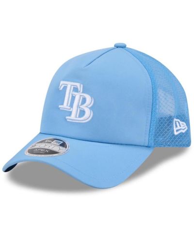 Мужская кепка New Era Light Blue Tampa Bay Rays 2026 Batting Practice Apex 9FORTY Adjustable Trucker Hat