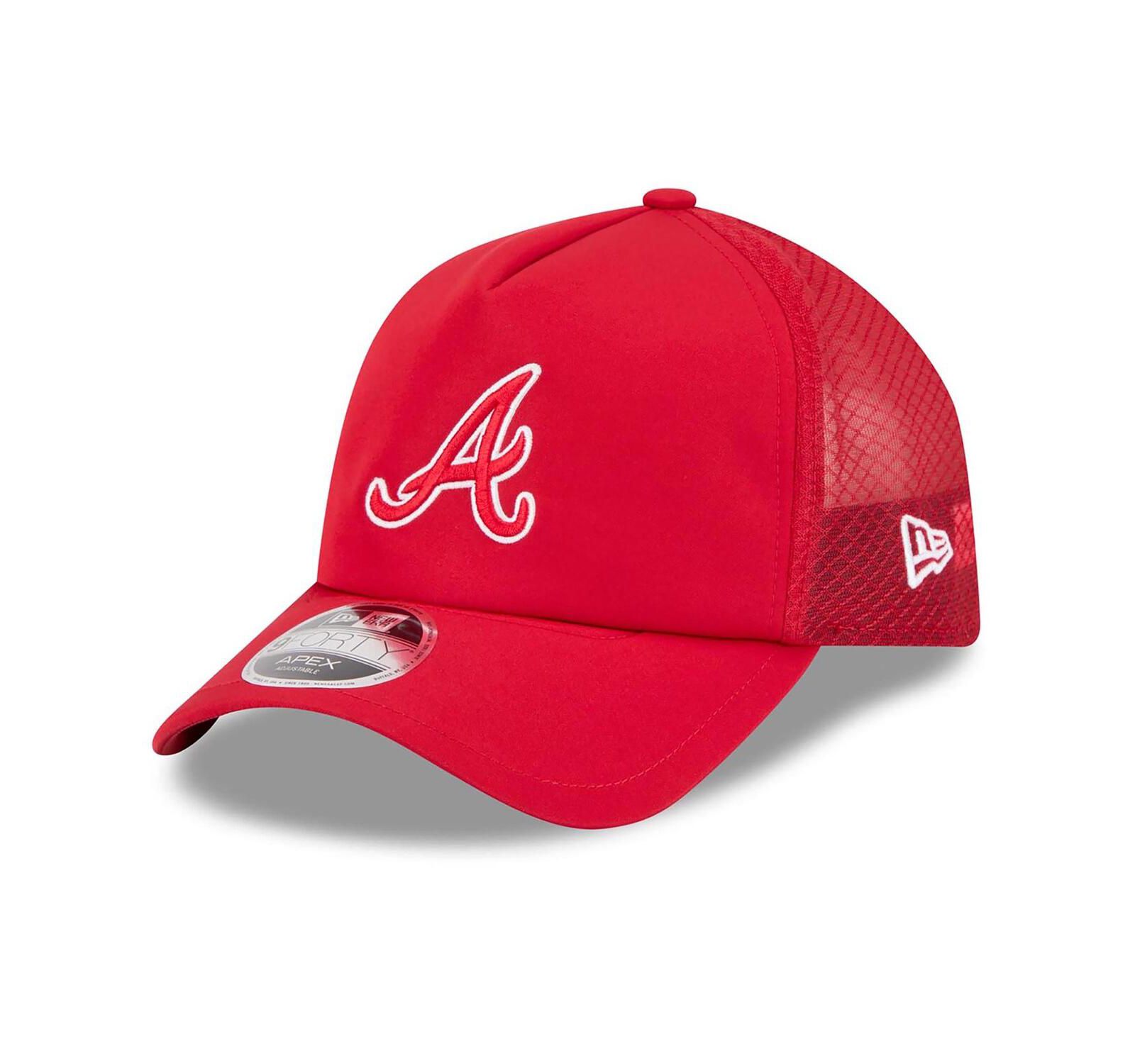 New Era Мужская кепка Atlanta Braves 2026 Batting Practice Apex 9FORTY Adjustable Trucker Red