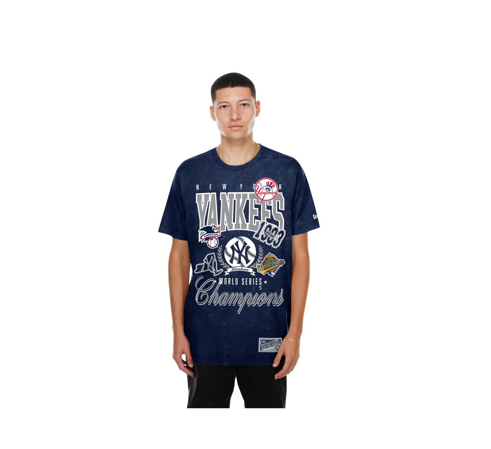 Мужская футболка New Era Navy New York Yankees Mineral Wash
