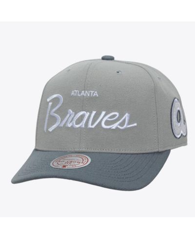 Мужская кепка Mitchell & Ness Atlanta Braves Cooperstown Thunderstorm Head Coach Pro-Crown регулируемая, серая