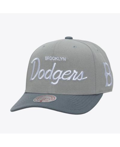 Мужская кепка Mitchell & Ness Brooklyn Dodgers Cooperstown Thunderstorm Head Coach Pro-Crown Adjustable Gray
