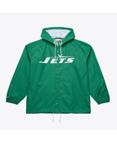 Мужская ветровка Mitchell & Ness Green New York Jets Coaches Full-Snap Hooded