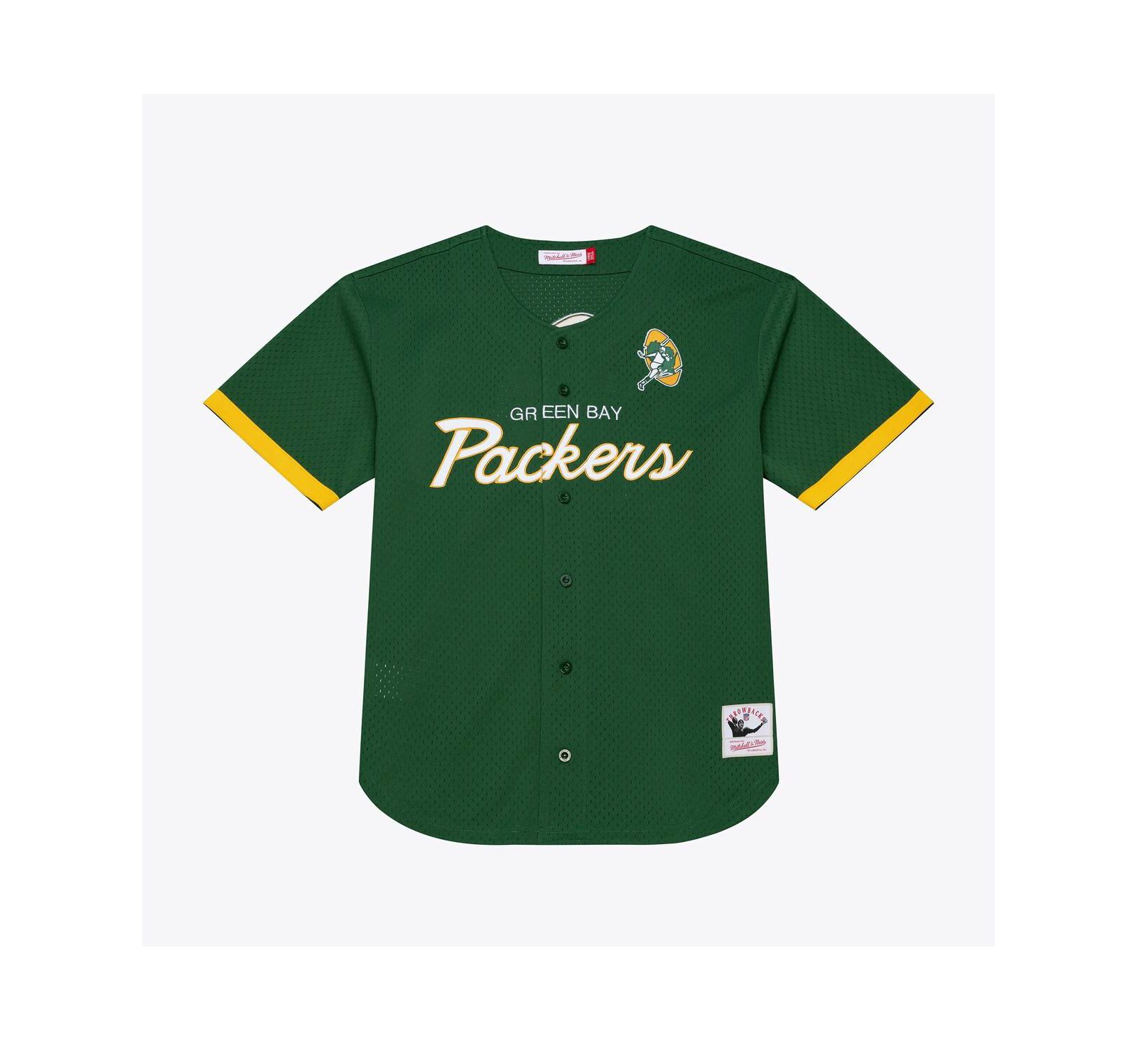 Mitchell & Ness Men's Green Bay Packers Green Head Coach Mesh Full-Button Fashion Jersey