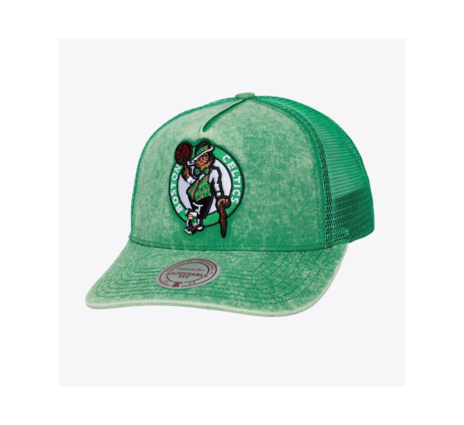 Мужская кепка Mitchell & Ness Kelly Green Boston Celtics Gameday Snow Wash Adjustable Trucker