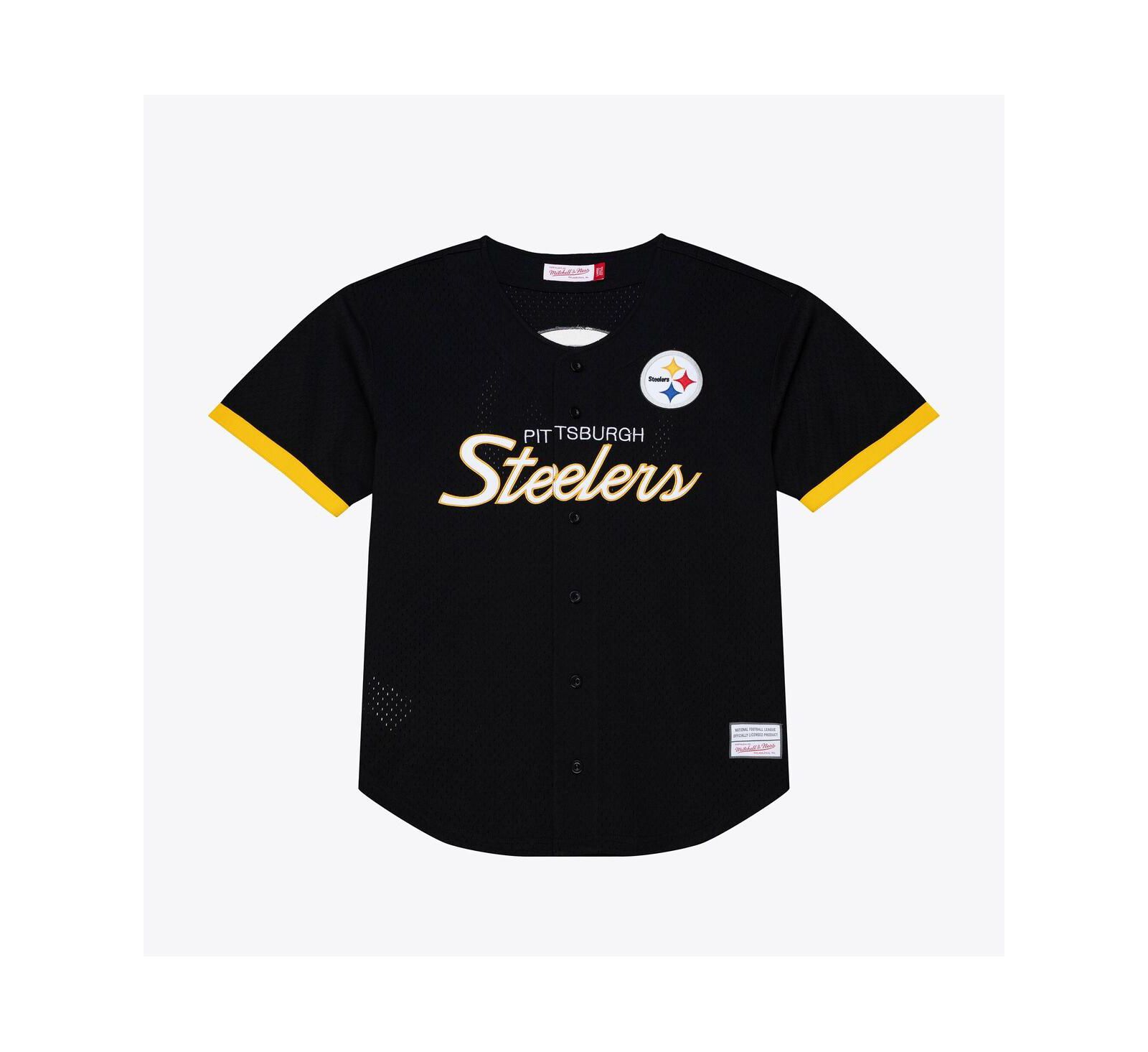 Mitchell & Ness Мужская сетчатая джерси Pittsburgh Steelers Full-Button