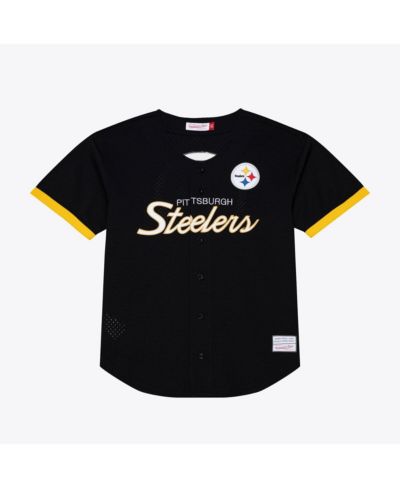 Mitchell & Ness Мужская сетчатая джерси Pittsburgh Steelers Full-Button